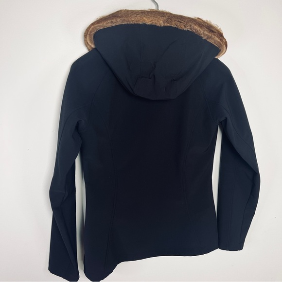 Marmot Women’s Black Furlong Jacket with Brown Faux-Fur Hood, Size Medium - Picture 9 of 13
